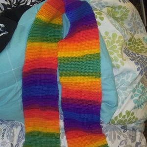 Rainbow Striped Winter Scarf